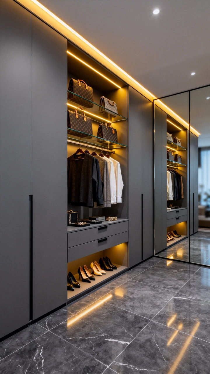 Image of Modern Villa Walk-in Closet
