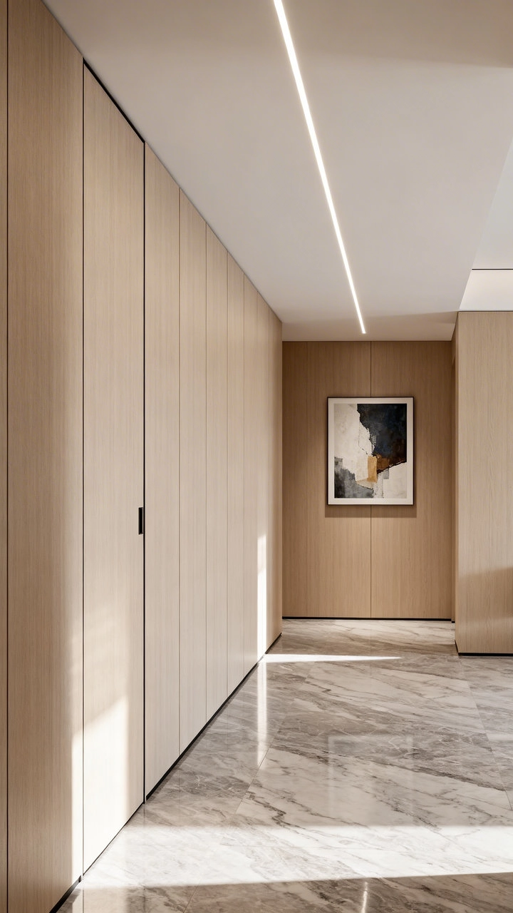 Image of Seamless Hidden Door with Wall Paneling