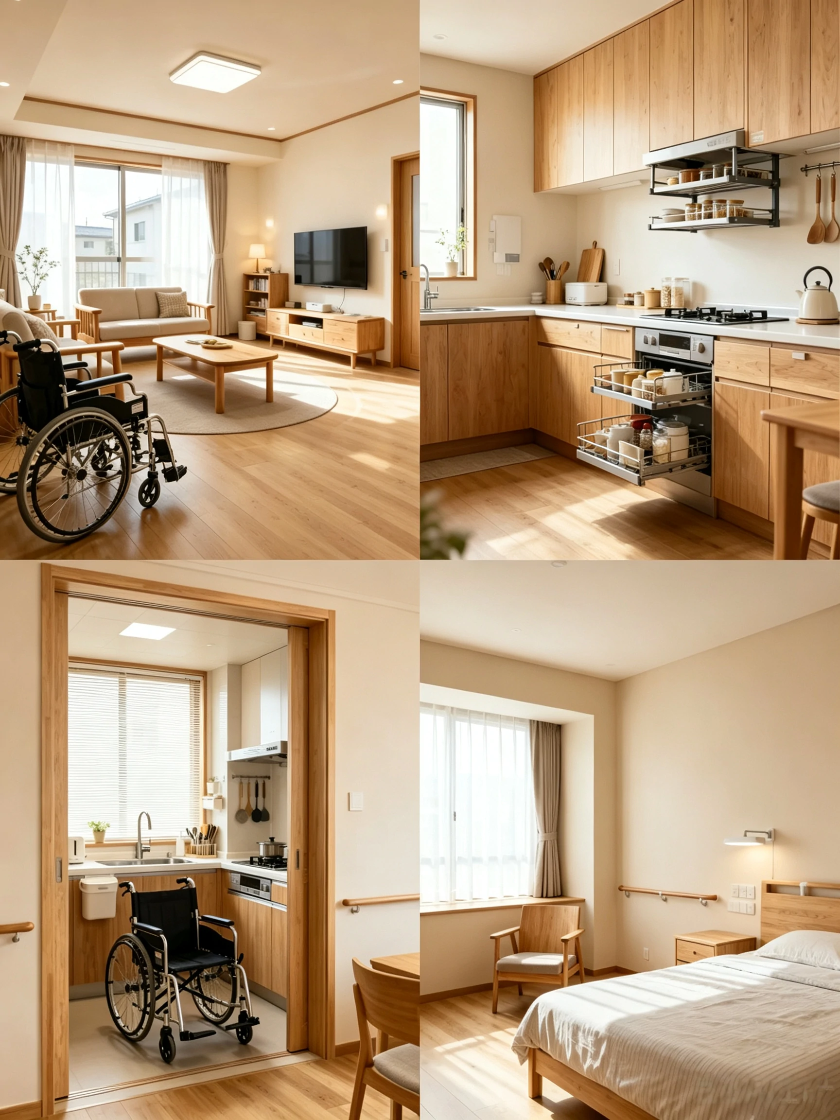 Image of Lowered All Cabinet Heights For Solitary Seniors｜Safe & Elderly-Friendly Whole House Customization
