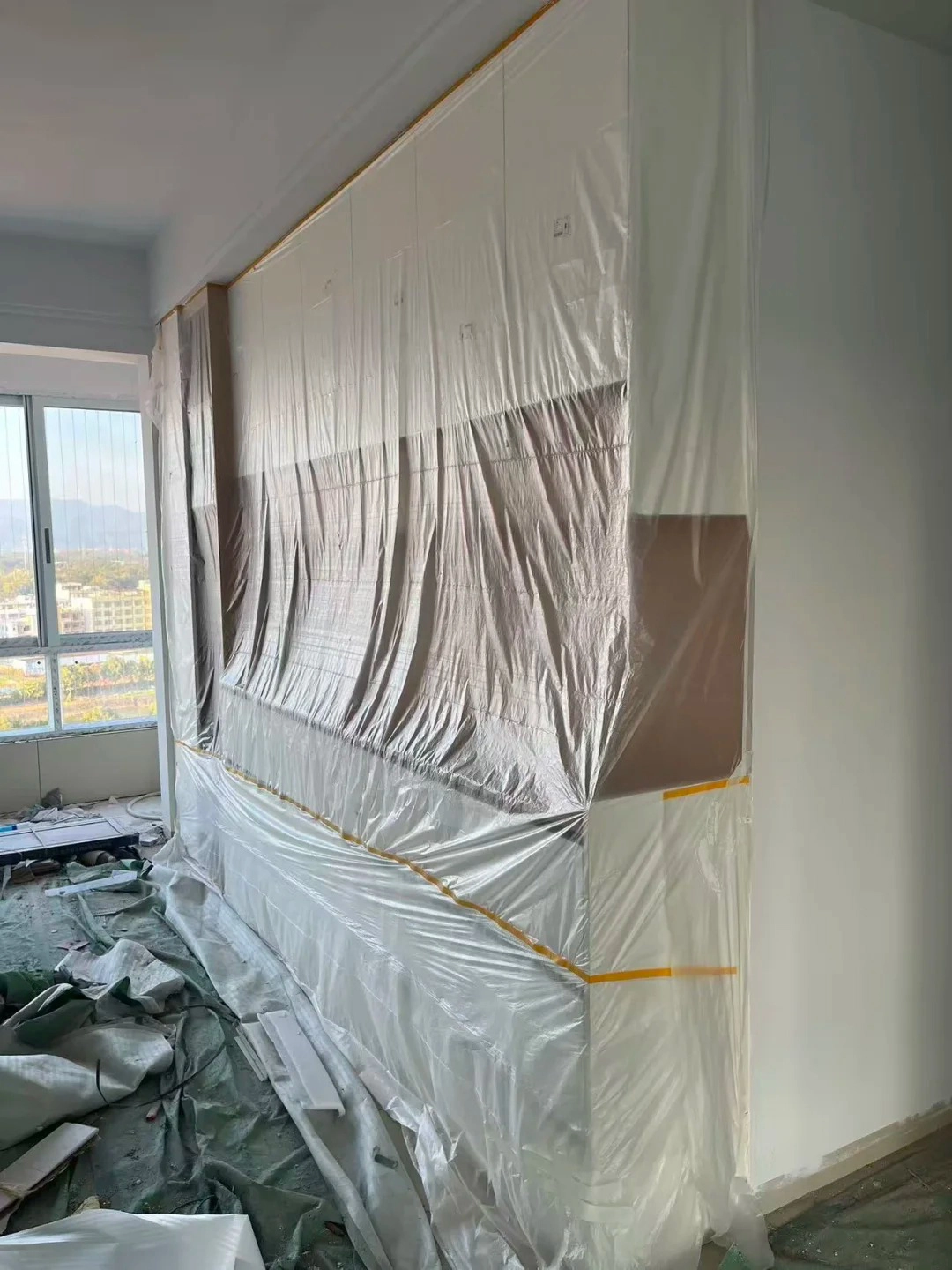 Image of After Cabinet Installation, The Installer’s Final Protection Measure Impresses The Homeowner