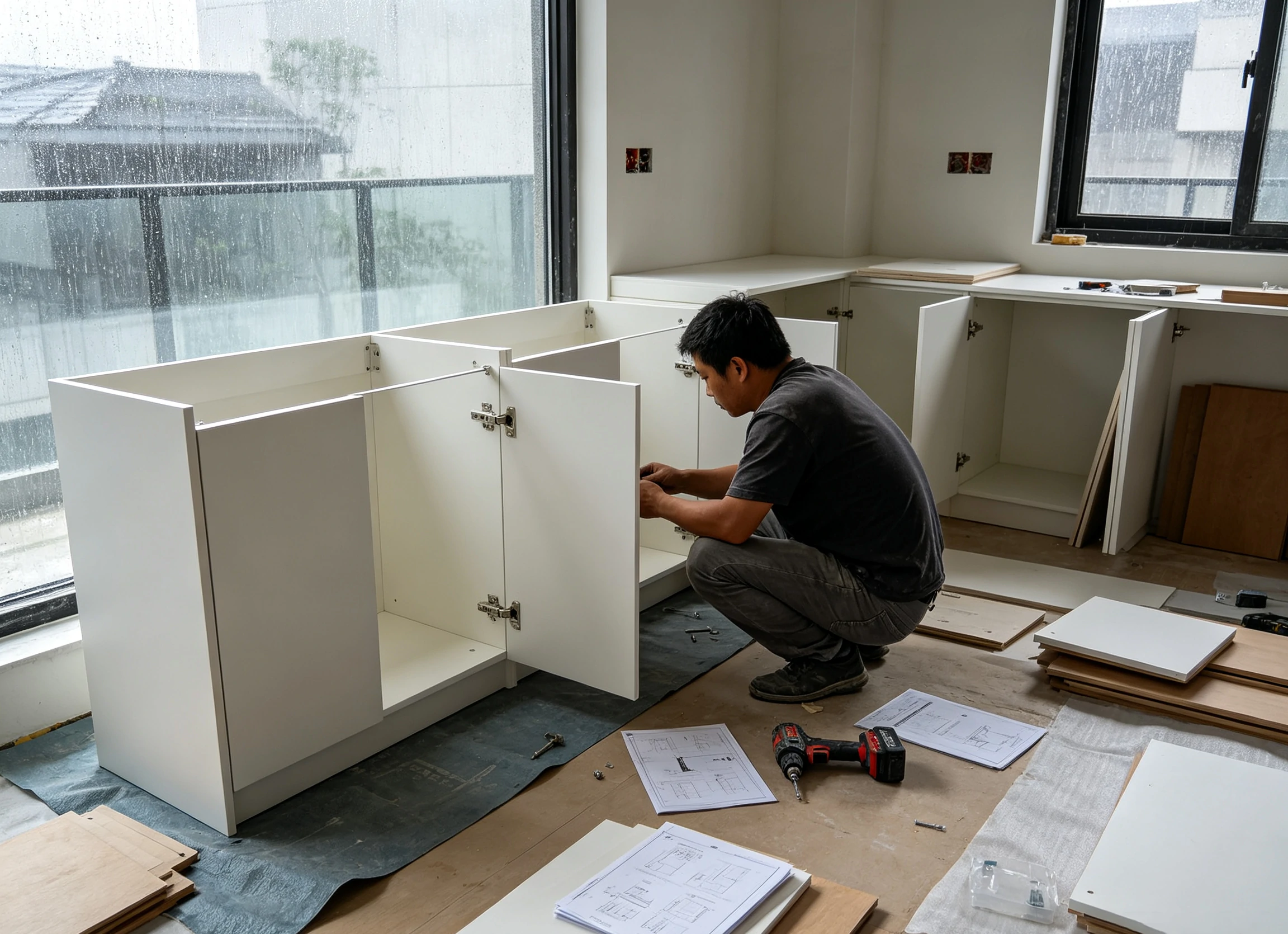 Image of Installing Cabinets in Humid Plum Rain Weather: Craftsmanship Is Not the Only Test, Responsibility Matters More