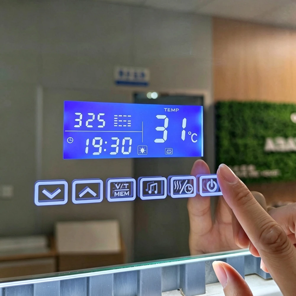 6-Key Mirror Touch Switch with Bluetooth Time & Temperature Display K3015CBH-L 2