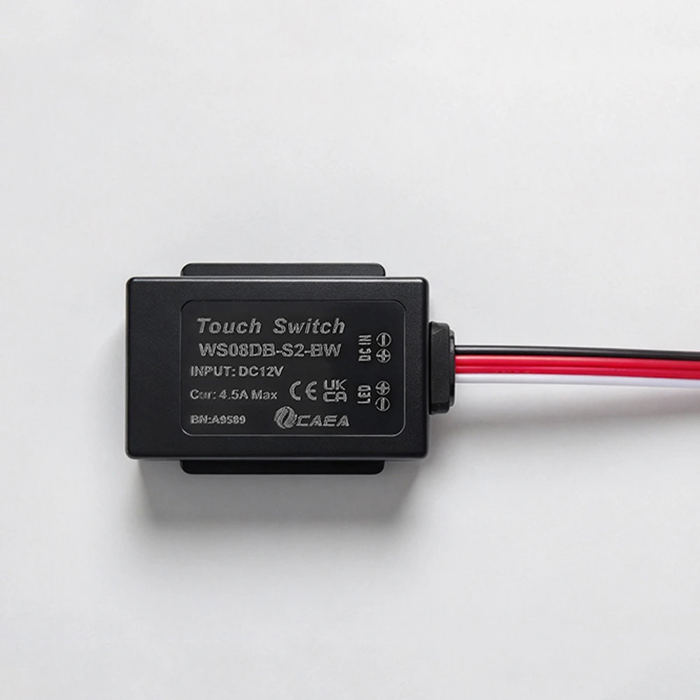 WS08DB 12V Single-Key Mirror Touch Switch with Single-Color Stepless Dimming WS08DB-S2-BW 4